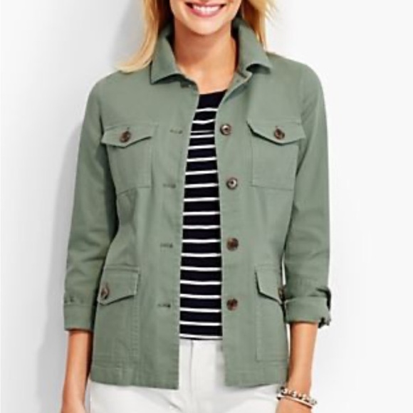 Talbots Women’s Utility Jacket L Green - Picture 1 of 9